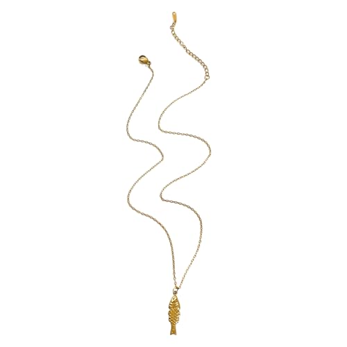 YUNNIAN Trendy Fish Charme Anhänger Halskette Für Frauen Wasserfestes Edelstahlschmuck Tragbar Für Partys Täglich Gebrauch Edelstahl Halskette von YUNNIAN