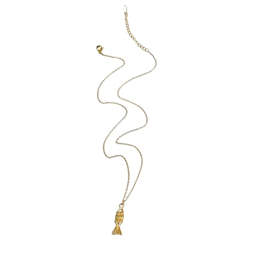 YUNNIAN Trendy Fish Charme Anhänger Halskette Für Frauen Wasserfestes Edelstahlschmuck Tragbar Für Partys Täglich Gebrauch Edelstahl Halskette von YUNNIAN
