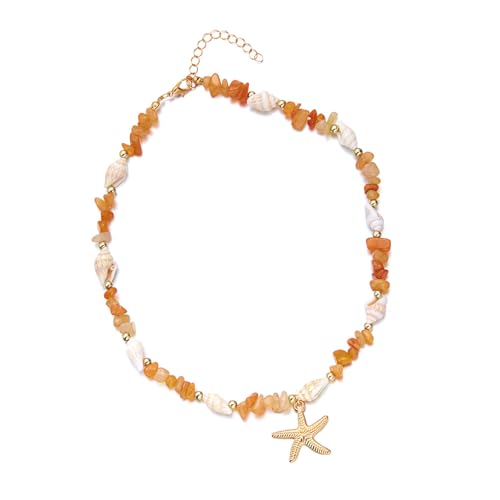 YUNNIAN Trendy Marine Halskette Verstellbares Allergie Resistenter Kettenketten Stein Ideales Strandzubehör Für Verstellbare Strand Urlaubsbehörde Für Frauen von YUNNIAN