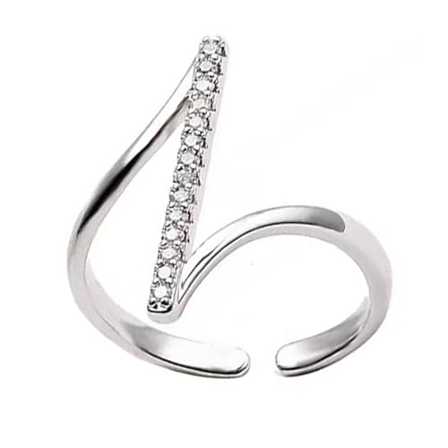 YUNNIAN Trendy Zirkon Akzentuiert Die Geometrische Band Frauen Kirsine Gold Oder Versilberte Fingerringe Schmuck Für Den Täglichen Tragen Funkelnder Zirkon Schmuckgeschenke von YUNNIAN