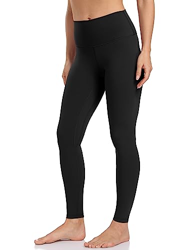 YUNOGA Ultraweiche Workout-Leggings mit hoher Taille für Frauen, Bauchkontrolle, volle Länge, Fitnessstudio, Yogahose, Schwarz, S von YUNOGA