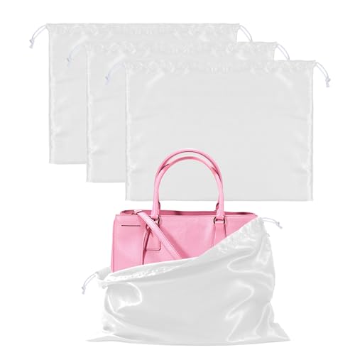 3 Stück Geldbörsen-Staubbeutel zur Aufbewahrung, Seiden-Staubbeutel für Handtaschen, Staubschutz mit Kordelzug für Geldbörse, Schuhe, Stiefel, Weiss/opulenter Garten, 19.6×15.7, Staubbeutel für von YUNPLAN