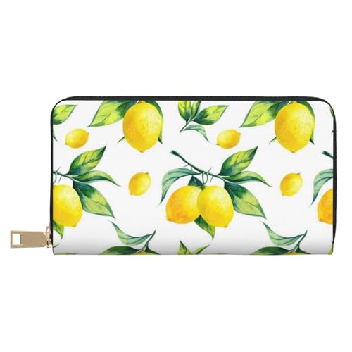 YUNWEIKEJI Zitrone, Geldbörsen Große Kapazität Geldbörse Für Männer Frauen Geldbörsen Kreditkarte Mikrofaser Leder Geldbörse von YUNWEIKEJI