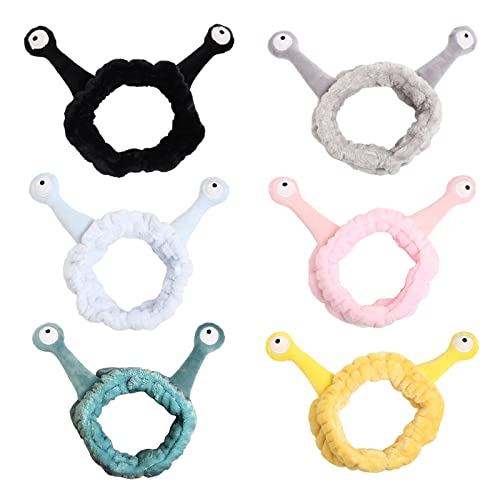 YUOIUX Bandeau Damen Mädchen Gesicht waschen Plüsch Stirnband Cartoon Schnecke Antenne Augen Haarband Turban von YUOIUX