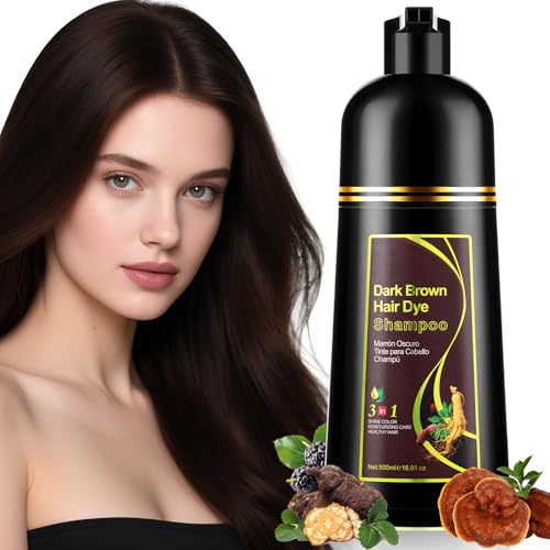 YUOLITA 500ML Dunkelbraun Haarfärbeshampoo für Graues Haar,Hair Dye Shampoo 3 in 1,Sofortiges Haarfärbeshampoo, Natürliches Inhaltsstoffe Haarpflege und shampoo gegen graue haare für Männer Frauen YUOLITA 500ML Dunkelbraun Haarfärbeshampoo für Graues Haar,Hair Dye Shampoo 3 in 1,Sofortiges Haarfärbeshampoo, Natürliches Inhaltsstoffe Haarpflege und shampoo gegen graue haare für Männer Frauen von YUOLITA