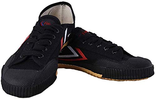 YURU Martial Arts Traditionelle Kung Fu Schuhe Tai Chi Wu SHU Schuhe Unisex Atmungsaktiver Rutschfester Sport Turnschuh Sneaker,Für Männer Frauen Kinder,Black-38 von YURU