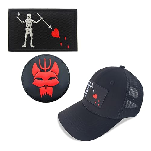 YUSENGMOO Blackbeard Embroidered Patch,Seals Team Tactical Baseball Cap,Atmungsaktive Mesh Baseball Cap+Patch (1,L) von YUSENGMOO