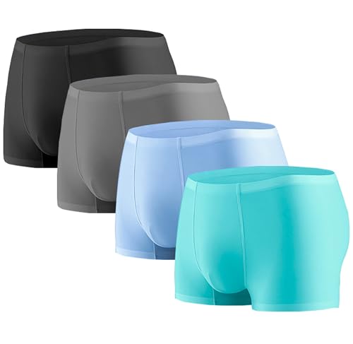 YUSHOW 4 Pack Unterhosen Männer Boxershorts Herren Eisseide Unterwäsche Herren von YUSHOW