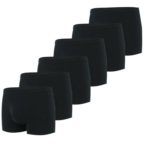 YUSHOW 6er Pack Boxershorts Herren Baumwolle Unterhosen Männer Weiche und Bequeme Herrenunterwäsche Basic Underwear Men Multipack Retroshorts Schwarz Unterwäsche mit Stretch von YUSHOW