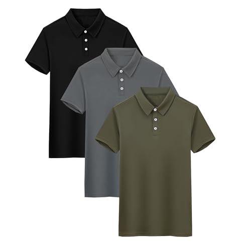 YUSHOW Herren Polo Shirts Quick Dry Kurzarm Feuchtigkeitstransport Golf T-Shirt von YUSHOW