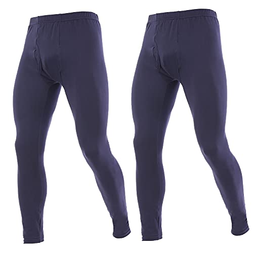 YUSHOW Herren Thermounterwäsche, lange Unterhose für Herren, Thermo-Unterhemd, ultraweich, 2 Stück, marineblau, 58 von YUSHOW