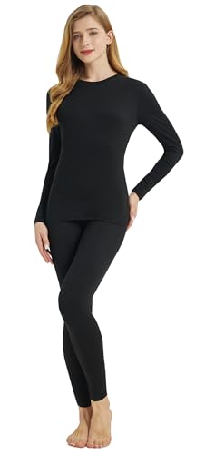YUSHOW Thermounterwäsche Damen Set Funktionsunterwäsche Winter Thermo Oberteil und Thermohose Leggings Skiunterwäsche Warme Unterwäsche für zu Hause von YUSHOW