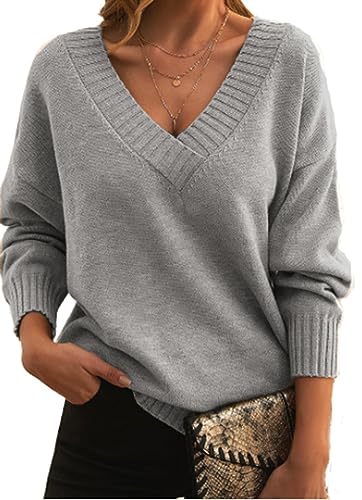 Damen Strickpullover Loose Warm Pullover Oversize Pulli Stricken von YUTILA