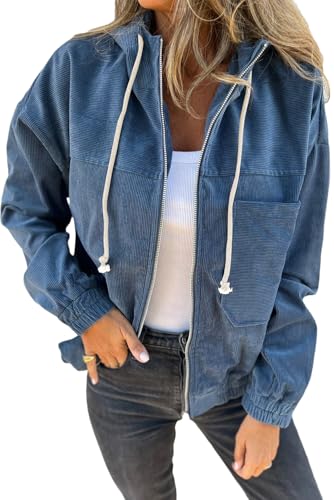 YUTILA Cord Jack Damen frühling Herbst Übergangsjacke von YUTILA