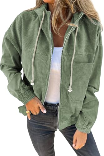 YUTILA Cord Jack Damen frühling Herbst Übergangsjacke von YUTILA