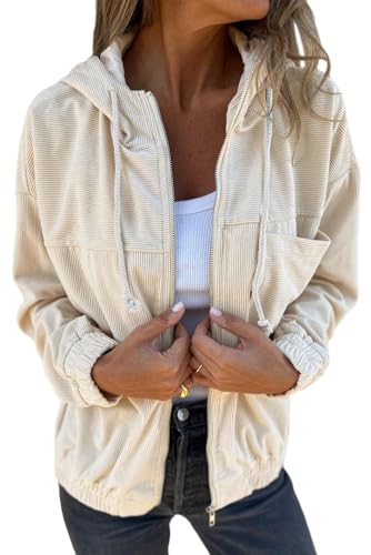 YUTILA Cord Jack Damen frühling Herbst Übergangsjacke von YUTILA