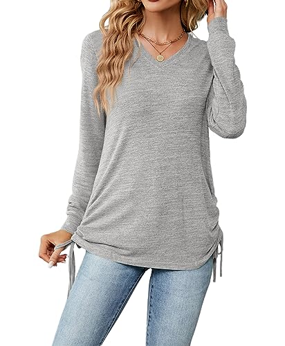 YUTILA Damen Einfarbig Langarmshirt Casual Shirt Pullover Freizeitkleidung von YUTILA