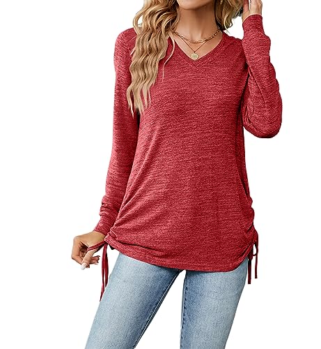 YUTILA Damen Einfarbig Langarmshirt Casual Shirt Pullover Freizeitkleidung von YUTILA