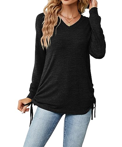 YUTILA Damen Einfarbig Langarmshirt Casual Shirt Pullover Freizeitkleidung von YUTILA