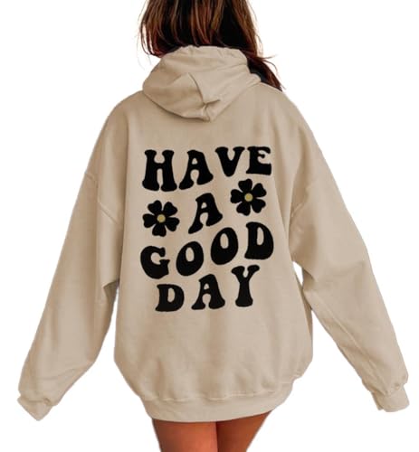 Damen Hoodie Rückendruck Letter Print Oversize Sweatshirt mit Kapuze Hoodie Pullover Y2K E-Girl Pullover Oversize Vintage Kapuzenpullover Harajuku Streetwear von YUTILA