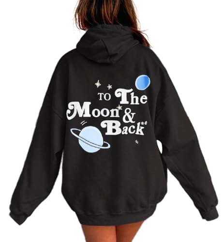 Damen Hoodie Rückendruck Letter Print Oversize Sweatshirt mit Kapuze Hoodie Pullover Y2K E-Girl Pullover Oversize Vintage Kapuzenpullover Harajuku Streetwear von YUTILA