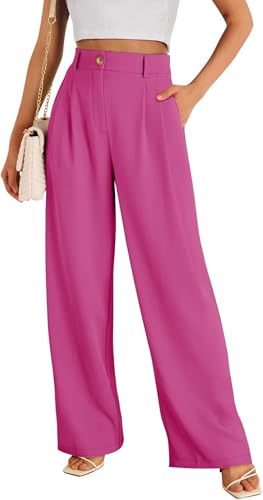 YUTILA Damen Hose Lässig Baggy Bequem Hosen Work Business Casual Elegante Anzughose mit Taschen von YUTILA