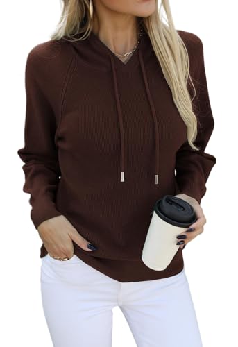 YUTILA Damen Hoodie mit Kapuze und Kordelzug – Weiches Material Locker Kapuzenpullover für Frühling & Übergangszeit von YUTILA