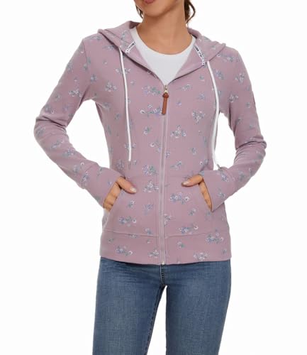 YUTILA Damen Kapuzensweatjacke Kapuzenpullover Zip Hoodie Jacke mit Kapuze Winter Sweatshirt von YUTILA