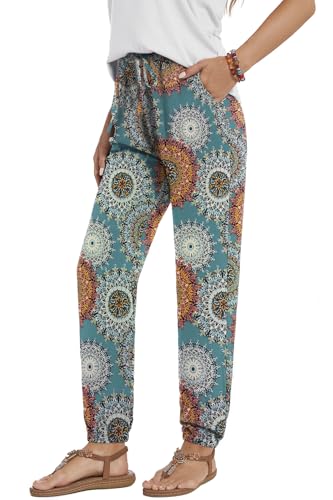 YUTILA Damen Sommer Lang Sommerhose - Leichte und Luftige High Waist Freizeithose - Casual, Lockere, Strandhose mit Kordelzug und Taschen von YUTILA