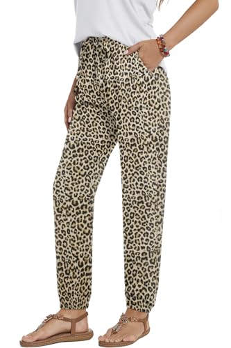 YUTILA Damen Sommer Lang Sommerhose - Leichte und Luftige High Waist Freizeithose - Casual, Lockere, Strandhose mit Kordelzug und Taschen YUTILA Damen Sommer Lang Sommerhose - Leichte und Luftige High Waist Freizeithose - Casual, Lockere, Strandhose mit Kordelzug und Taschen von YUTILA