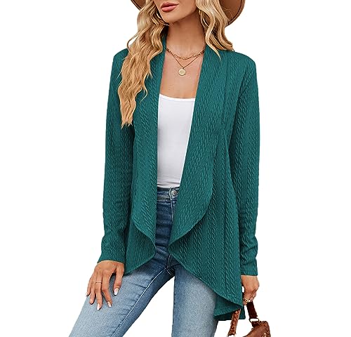 YUTILA Damen Strickjacke Langarm Cardigan Einfarbig Wasserfall Strickjacken Herbst Winter von YUTILA