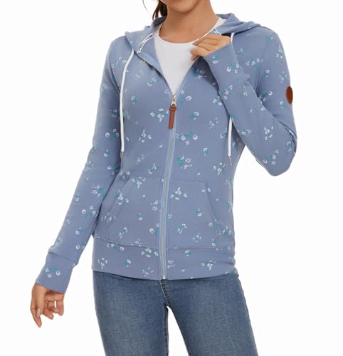 YUTILA Damen Kapuzensweatjacke Kapuzenpullover Zip Hoodie Jacke mit Kapuze Winter Sweatshirt von YUTILA