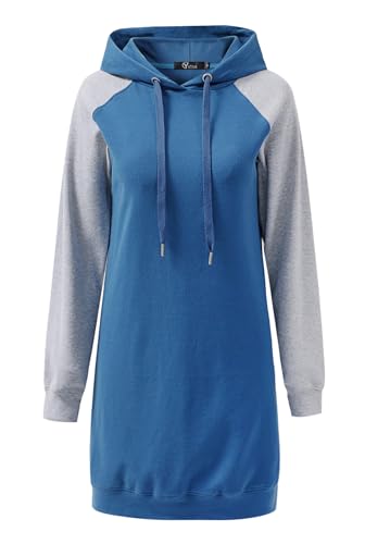 YUTILA Damen Hoodie Kapuzenpullover Langarm Lange Sweatkleid Pulloverkleid Winterkleid Herbstkleid YUTILA Damen Hoodie Kapuzenpullover Langarm Lange Sweatkleid Pulloverkleid Winterkleid Herbstkleid von YUTILA