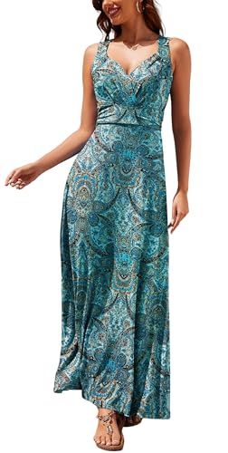 YUTILA Maxikleid Damen Sommer ärmellos Kleid Lang von YUTILA