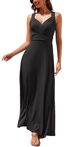 YUTILA Maxikleid Damen Sommer ärmellos Kleid Lang von YUTILA