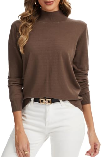 YUTILA Pullover Damen Wolle Blend Frühjahr Herbst Winter Stehkragen Strickpullover von YUTILA