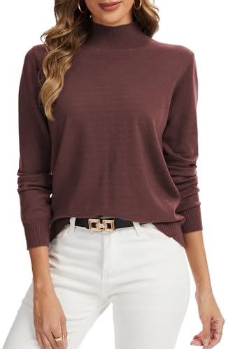 YUTILA Pullover Damen Wolle Blend Frühjahr Herbst Winter Stehkragen Strickpullover von YUTILA