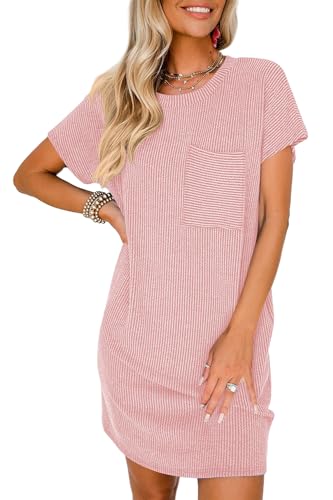 YUTILA Sommerkleid Damen V-Ausschnitt Ärmelloses Kleider Midi Blumenmuster Leicht Kleid Strandkleid von YUTILA