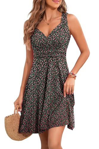 YUTILA Sommerkleid Damen V-Ausschnitt Ärmelloses Kleider Midi Blumenmuster Leicht Kleid Strandkleid YUTILA Sommerkleid Damen V-Ausschnitt Ärmelloses Kleider Midi Blumenmuster Leicht Kleid Strandkleid von YUTILA