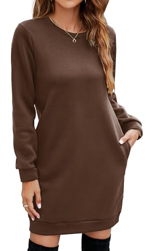 YUTILA Sweatkleid Damen Pulloverkleid Langarm Lange Herbst Winter Freizeitkleid YUTILA Sweatkleid Damen Pulloverkleid Langarm Lange Herbst Winter Freizeitkleid von YUTILA