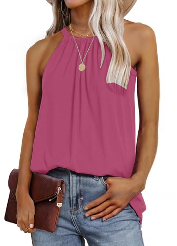 YUTILA Tank Top Damen Sommer Neckholder Top Ärmellose Oberteile Halter Strand Beach Tank top von YUTILA