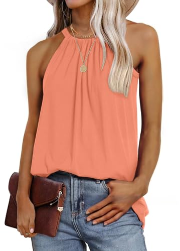 YUTILA Tank Top Damen Sommer Neckholder Top Ärmellose Oberteile Halter Strand Beach Tank top von YUTILA