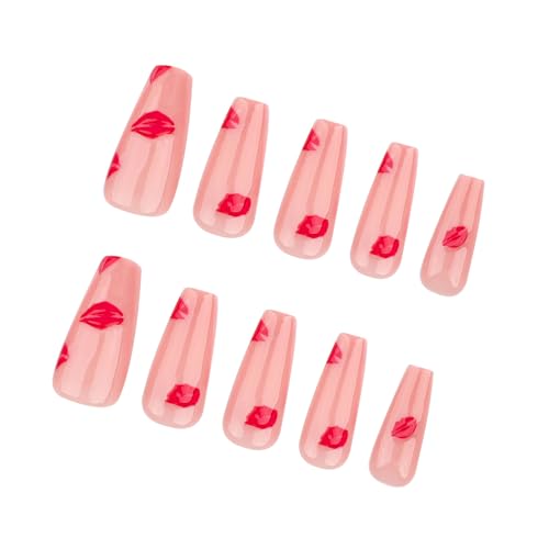 24pcs Ballett Presse Auf Nägeln Valentine Französisch Gefälschte Nägel Acryl False Nails Künstliche Nägel Kleber Auf Nägeln Für Frauen Valentine Press Auf Nagel von YUTNGYNG