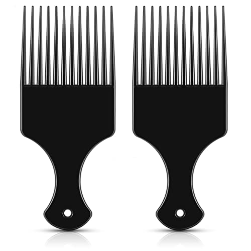 YUTOU 2 Stück Afro Haar Kamm Glatte Haar Pick Kamm Kunststoff Breite Zahn Haar Pick Kamm Naturlocken Lockenkamm Friseur Styling Werkzeug für Dichtes, Lockiges, Langes Haar für Damen Herren von YUTOU