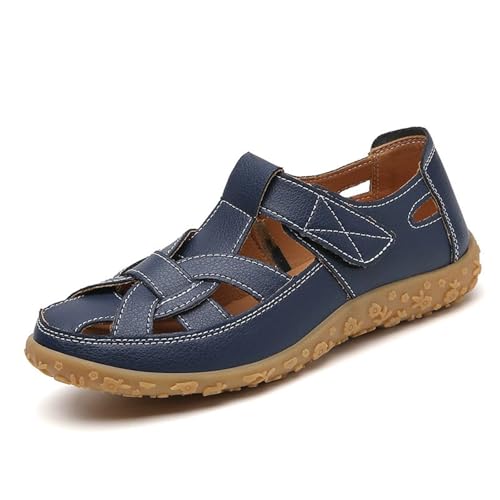 Fischersandalen mit weiter Passform for Damen, Sandalen mit geschlossener Spitze for Damen, Sandale mit unregelmäßigem Obermaterial(Blue,38 EU) von YUTUGTSJ