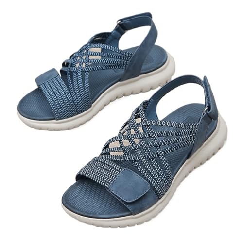 Lässige Sandalen mit offener Spitze for Damen, mit Fußgewölbeunterstützung, Wanderschuhe, Yogamatte, Outdoor-Sandalen(Blue,36 EU) von YUTUGTSJ