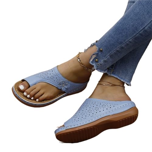 Orthopädische Sandalen for Damen, Ballenkorrektur-Sandalen, Slider(Blue,42 EU) von YUTUGTSJ