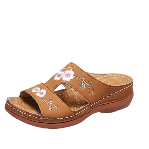 Sandalen for Frauen im Freien tragen offene Zehen quadratischen Kopf Cold Drags Damenschuhe(Brown,41 EU) von YUTUGTSJ