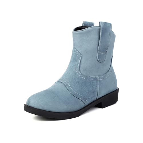 YUTUGTSJ Damen Stiefel mit Absatz - Plateau Stiefeletten Damen Kleiner Absatz Trekkingstiefel Halbstiefel(C,44 EU) von YUTUGTSJ