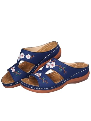 YUTUGTSJ Dicke Bodenneigung und Mode draußen, die offene Damenschuhe trägt(Blue,41 EU) von YUTUGTSJ